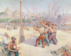 Lavoratori sul Quai de la Seine a Billancourt, 1902-3